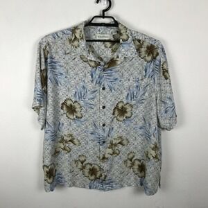 Caribbean Hawaiian Shirt Size 3XB  Multicolor Floral Short Sleeve Mens Rayon
